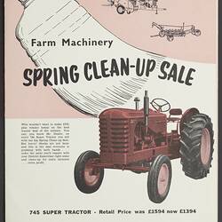 Publicity Brochure - H.V. McKay Massey Harris, 'Spring Clean-up Sale', Sunshine, Victoria, 1959