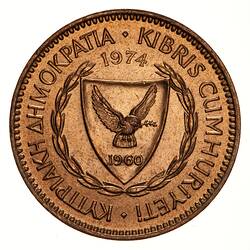 Coin - 5 Mils, Cyprus, 1974