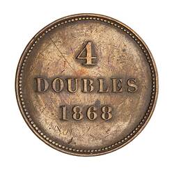 Coin - 4 Doubles, Guernsey, Channel Islands, 1868