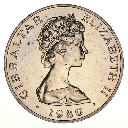 Coin - 1 Crown, Gibraltar, 1980
