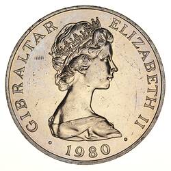 Coin - 1 Crown, Gibraltar, 1980