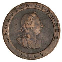 Coin - 1/2 Penny, Isle of Man, 1798