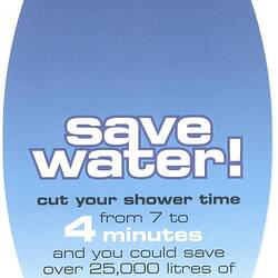 Card - 'Save Water!', City West Water, circa 1996-2004