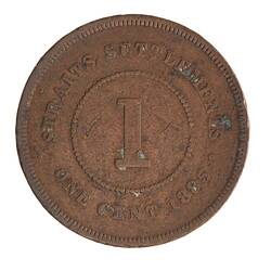 Coin - 1 Cent, Straits Settlements, 1885