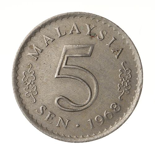 Coin - 5 Sen, Malaysia, 1968