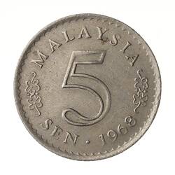 Coin - 5 Sen, Malaysia, 1968