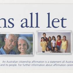 Bookmark - Australian Citizenship Affirmation Pack, Department of Immigration