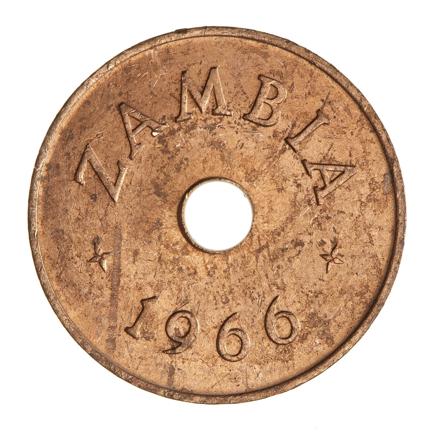 Coin 1 Penny, Zambia, 1966