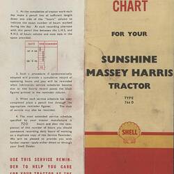 Service Manual - H.V. McKay Massey Harris, SUNSHINE MASSEY HARRIS, Type 744D, Tractor, 1955