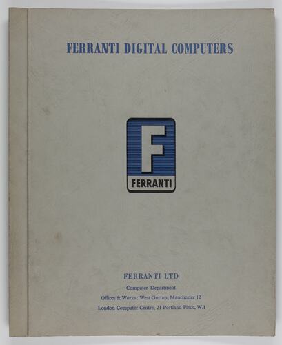 Manual - Ferranti, 'Operating Instructions for Tape Editing Equipment', 1956