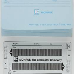 Program Cards - Monroe, Sobax ICC-2700E Microcomputer, 1974