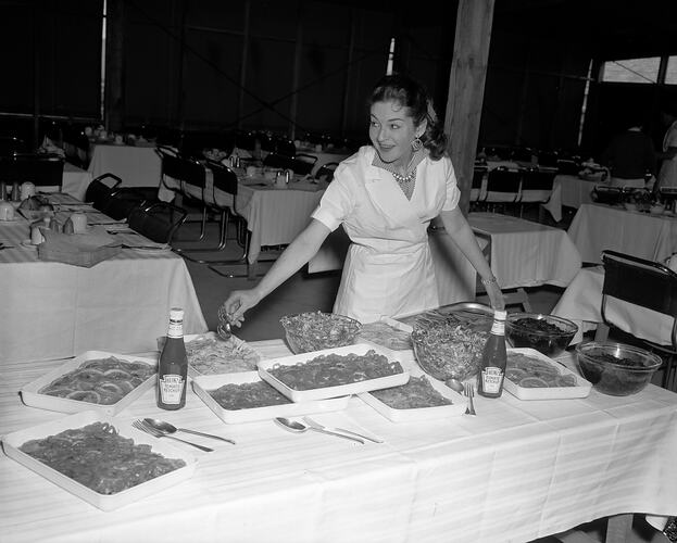 Woman with Food Platters, Melbourne, Victoria, 1956