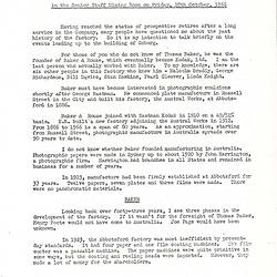 Manuscript - Kodak Australasia Pty Ltd,  S. P Middleton, Speech Given at Senior Staff Dining Room, 28 Oct 1966