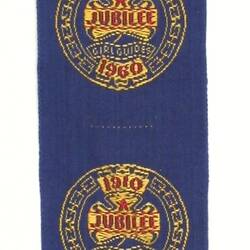 Ribbon - Girl Guides' Association of Australia, Jubilee, Issued to Lucy Hathaway, 1960