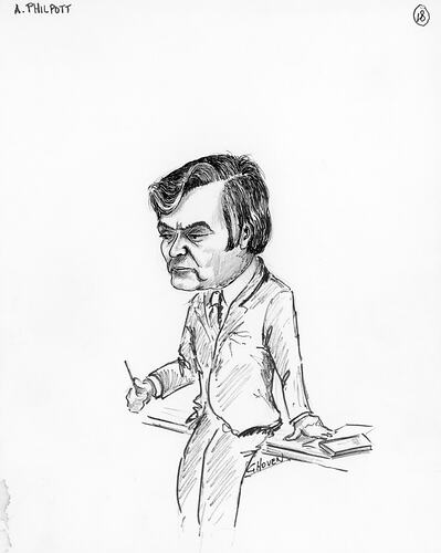 Caricature - George Hoven, No 18, 'A. Philpott', Kodak Australasia Pty Ltd, 1974