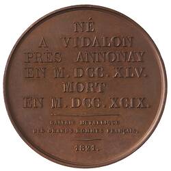 Medal - Jacques-Etienne Montgolfier, France, 1821