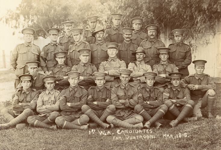 Australian Servicemen, First Western Australian Candidates for Duntroon, World War I, Mar 1916