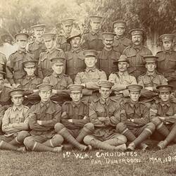 Photograph - Australian Servicemen, First Western Australian Candidates for Duntroon, World War I, Mar 1916