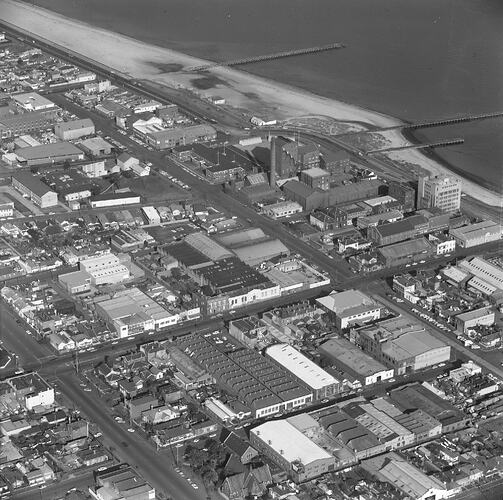 Negative - Aerial View of South Melbourne, Victoria, 1958