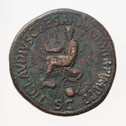 Coin - Sestertius, Emperor Claudius for Nero Claudius Drusus, Ancient Roman Empire, 41-54 AD