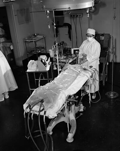 Royal Children's Hospital, Patient in Operating Theatre, Melbourne, Victoria, 13 May 1959