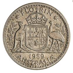Round silver coin.