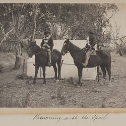 Photograph - 'Returning with the Spoil', Emu Egg Collecting, by A.J. Campbell, Riverina, New South Wales or Victoria, Jun 1895