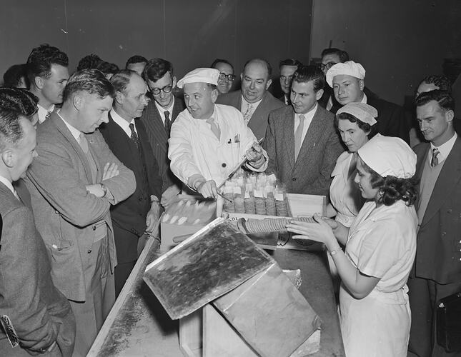 Swallow & Ariell Ltd, Crowd Watching a Demonstration, Port Melbourne, Victoria, 09 Sep 1959