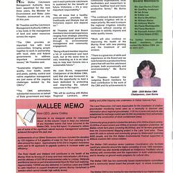 Newsletter - Mallee Catchment Management Authority, 'Catchment News', Vol. 1, Issue 8, Jul-Sep 2006