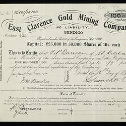 Rectangular paper with printed and handwritten text.