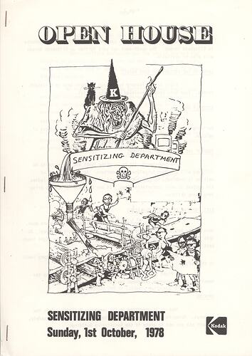Cover with cartoon, printed text, and Kodak logo.