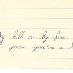 Document - Unidentified Author, Addressed to Dorothy Howard, Transcription of a Rhyme, 1954-1955