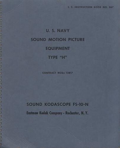 Blue cardboard cover with spiral binding.