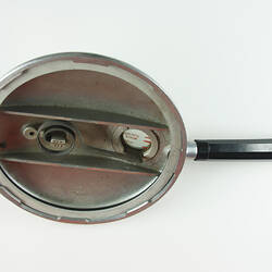 Inside lid of pressure cooker.