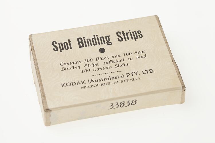 Lantern Slide Binding Strips - Kodak, 'Spot Binding Strips'