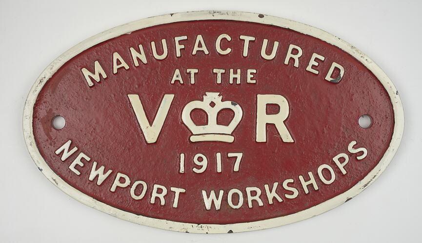 Locomotive Builders Plate - VR Workshops, 1917
