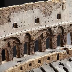 Model of Colosseum made of cork. Detail of internal wall.