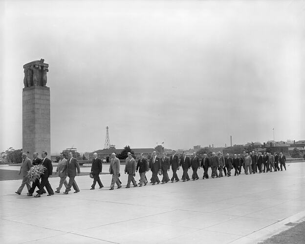 Procession at Shrine of Remembrance, South Yarra, Victoria, Oct 1958