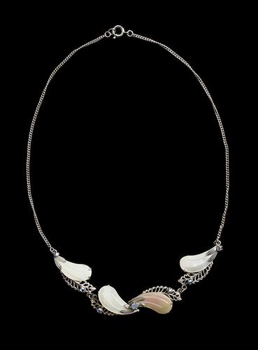 Necklace - Silver & Tear Drop Shell, Bernice Kopple, circa 1960s-1980s