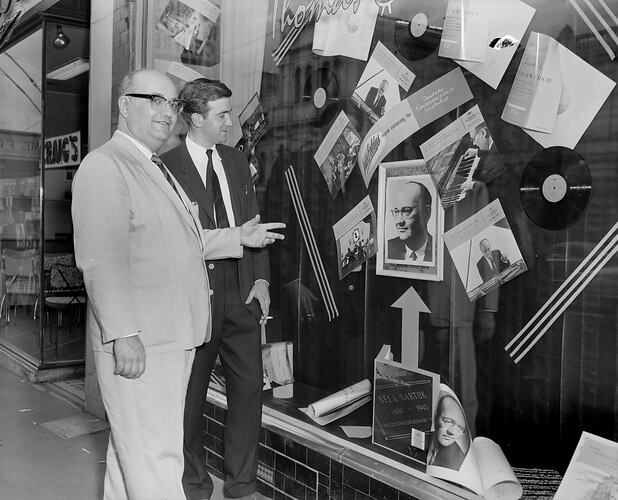 Philips Electrical Industries Pty Ltd, Thomas' Music Store, Window Display, Melbourne, Victoria, Feb 1959