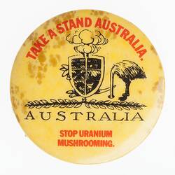 Badge - Take A Stand Australia, circa 1979 - 1986