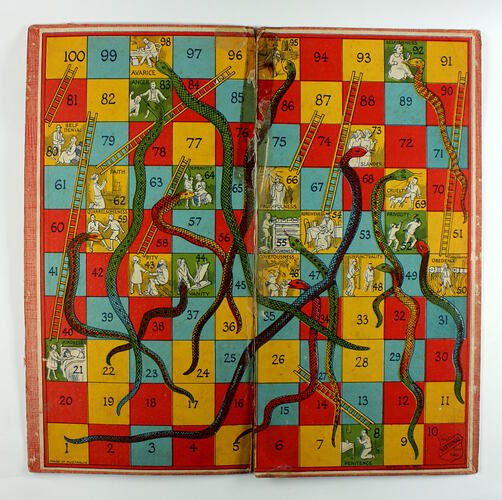 Board Game - National, Snakes & Ladders, circa 1940-1950