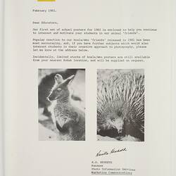 Letter - Kodak Australasia Pty Ltd, 'Capture Your Friends on Kodak Film', Feb 1982