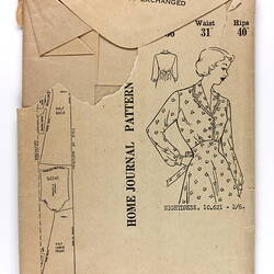 Front of dress pattern envelope with drawing of women.