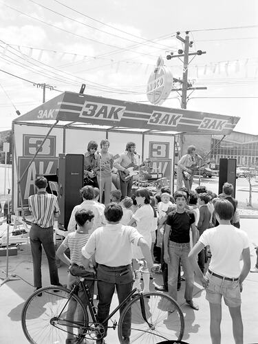 Negative - Rock Band Launching Opening of Amoco Service Station, 1970