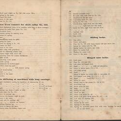 Open booklet with off-white pages and black printed text.