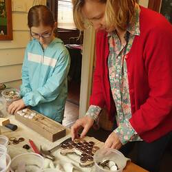 Digital Photograph - Making Wolf Lagerphone Head, Jasmina Cininas With Young Teenager, Melbourne, 2014