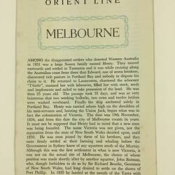 HT 54792, Booklet - Orient Line, Melbourne, 1967 (MIGRATION), Document, Registered