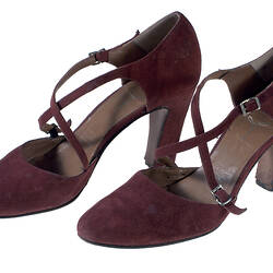 Shoes - Prue Acton, Cross Ankle Strap, Burgundy