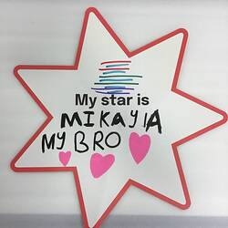 Placard - 'Mikayla Bowen', Star Shape, AFL Women's (AFLW) Competition Melbourne Versus Geelong, Princes Park, Carlton, 19 Nov 2023